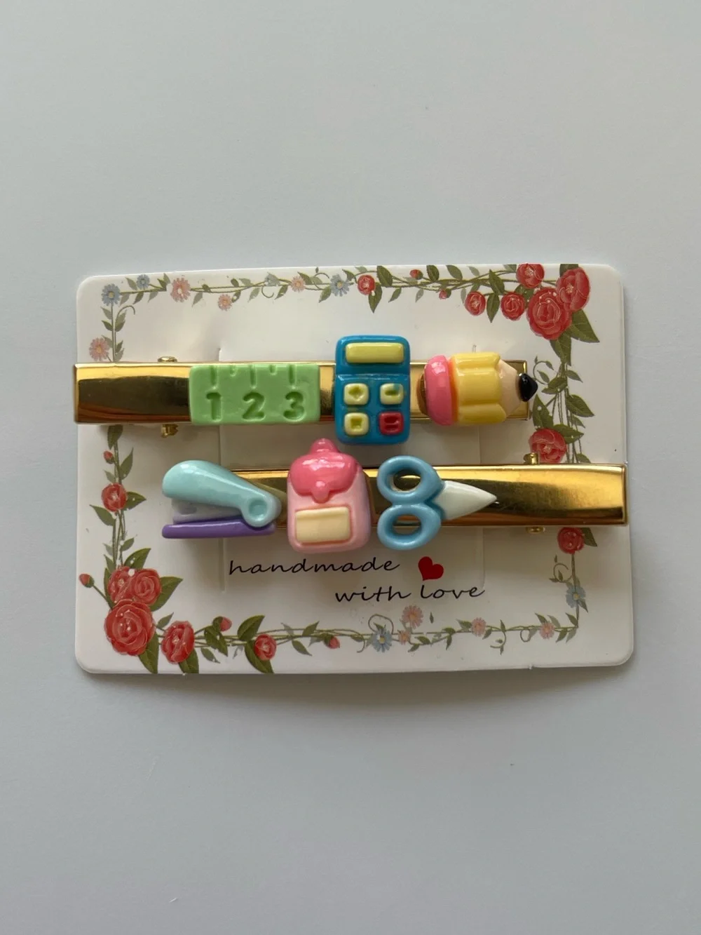 Handmade Pastel Number & Calculator Hair Clips Set | Cute Kawaii Y2K - 2 clips